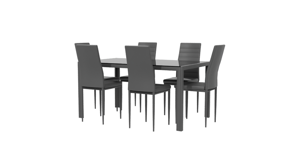 Stylish Modern Dining Table Set 3D Model - Professional 3D Model Render 6