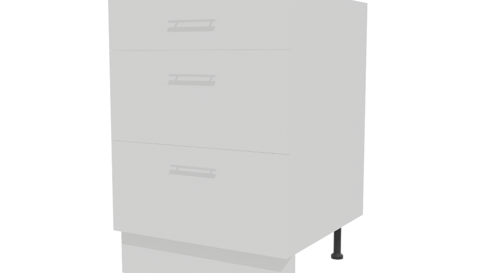 Minimalist 3-Drawer Storage Cabinet 3D Model - Professional 3D Model Render 12