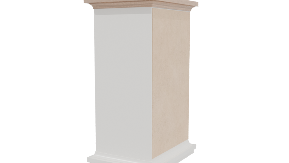 Stylish White Modern Storage Cabinet 3D Model - Professional 3D Model Render 3