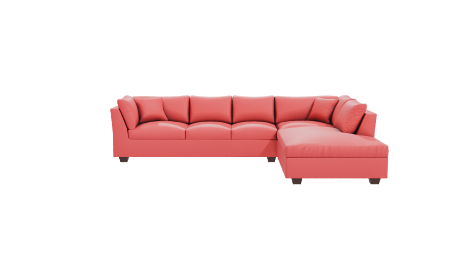 Red Sectional Sofa 3D Model - Professional 3D Model Render 11