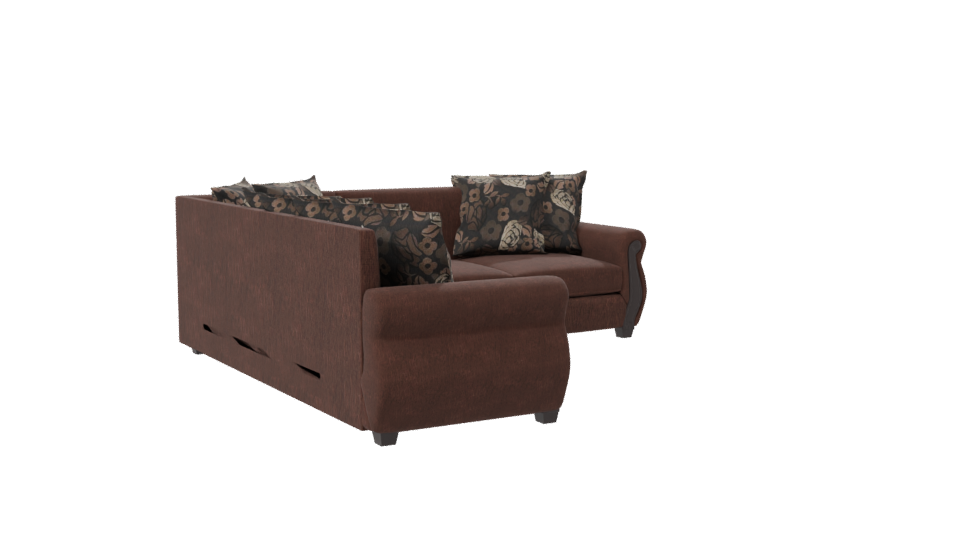 Bolonia Coffee Fabric Sectional Sofa 3D - Professional 3D Model Render 7