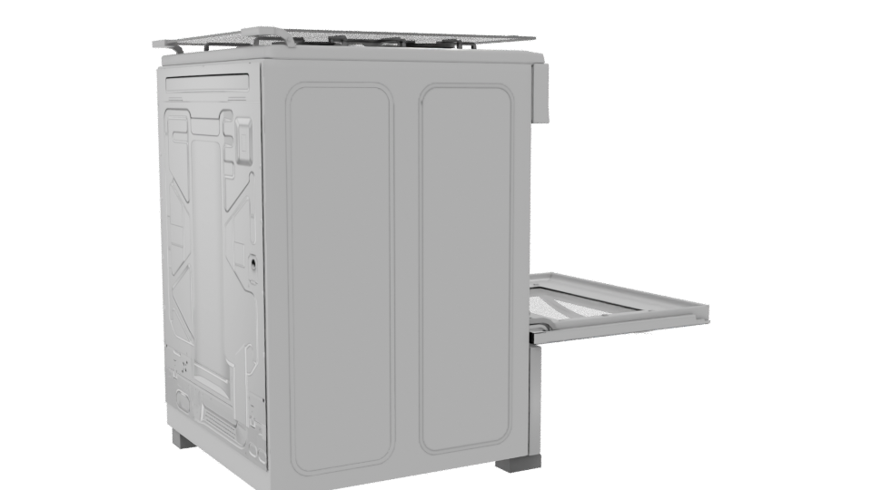 Compact Gas Oven Range 3D Model - Professional 3D Model Render 7