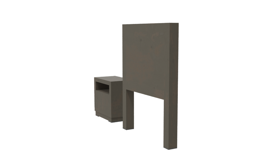 Minimalist Wooden Bedside Table Set - Professional 3D Model Render 7