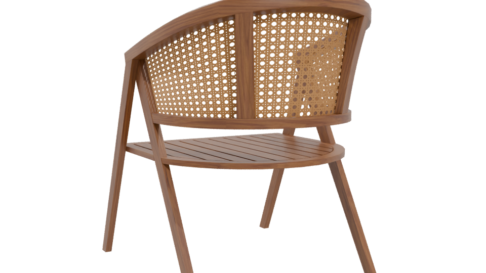 Contemporary Wooden Dining Chair 3D Model - Professional 3D Model Render 4