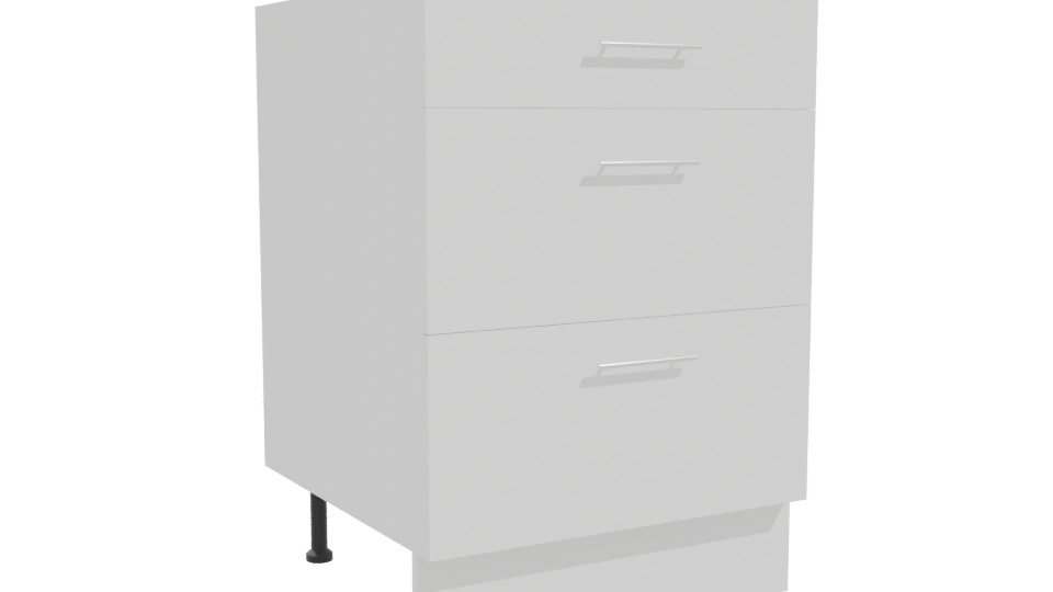 Minimalist 3-Drawer Storage Cabinet 3D Model - Professional 3D Model Render 10