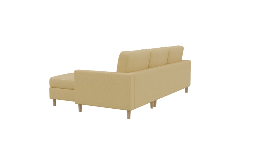 Stylish Minimalist Sectional Sofa 3D Model - Professional 3D Model Render 3