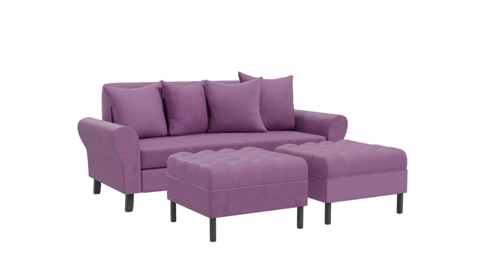 Stylish Purple Sofa 3D Model - Professional 3D Model Render 10