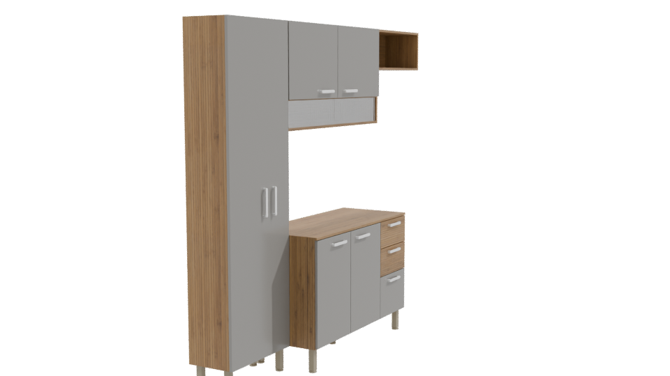 Stylish Modular Kitchen Cabinet 3D Model - Professional 3D Model Render 9
