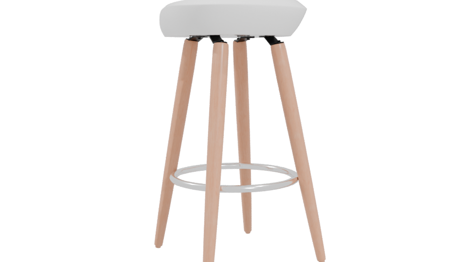 Stylish Modern Bar Stool Model - Professional 3D Model Render 4