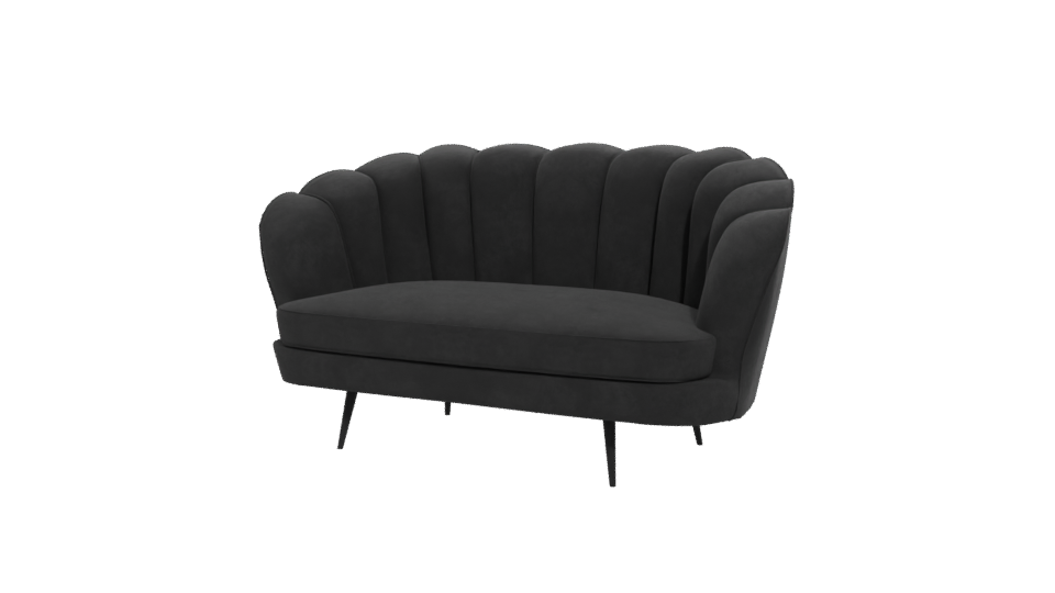 Stylish Black Velvet Sofa 3D - Professional 3D Model Render 12