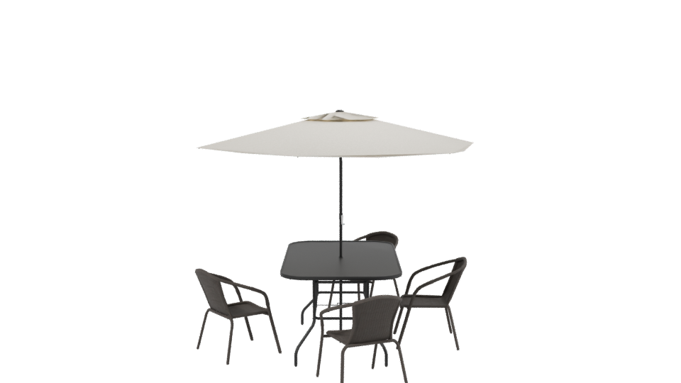 Modern Outdoor Dining Set 3D - Professional 3D Model Render 2