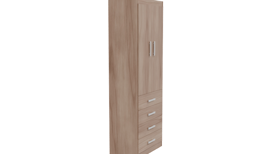 Stylish Wooden Storage Cabinet 3D - Professional 3D Model Render 9