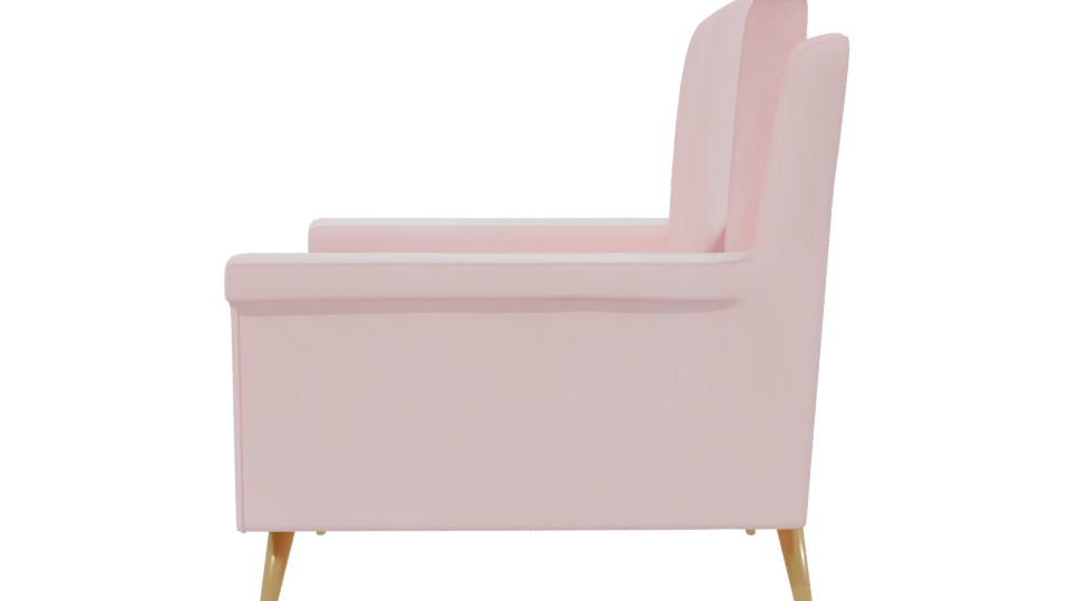 Stylish Pink Accent Chair 3D - Professional 3D Model Render 2