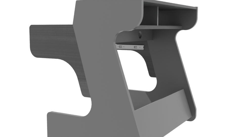 Contemporary Office Desk 3D Model - Professional 3D Model Render 3