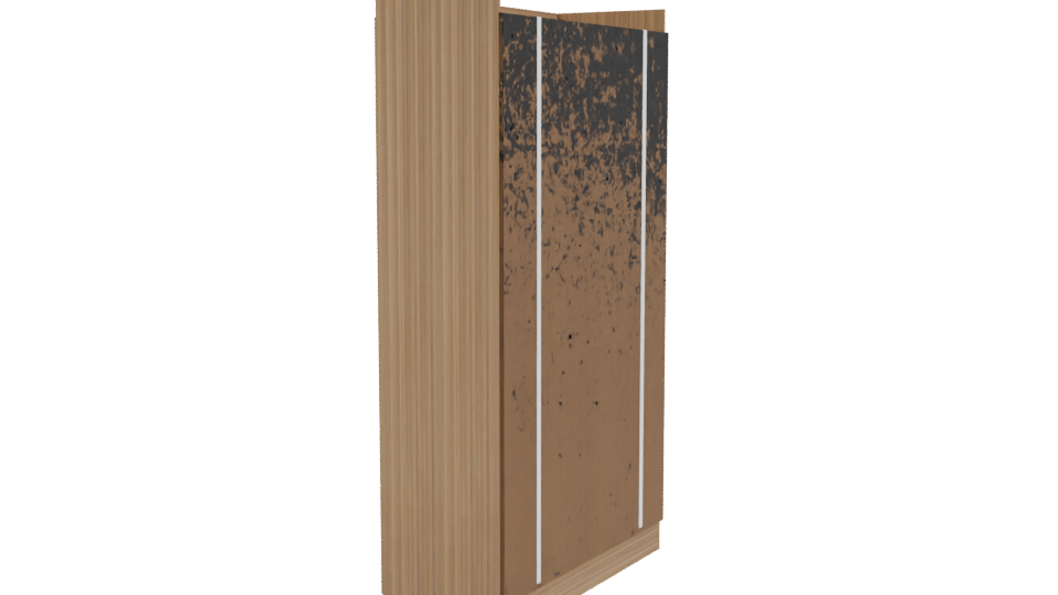 Stylish Wooden Wardrobe Model - Professional 3D Model Render 3