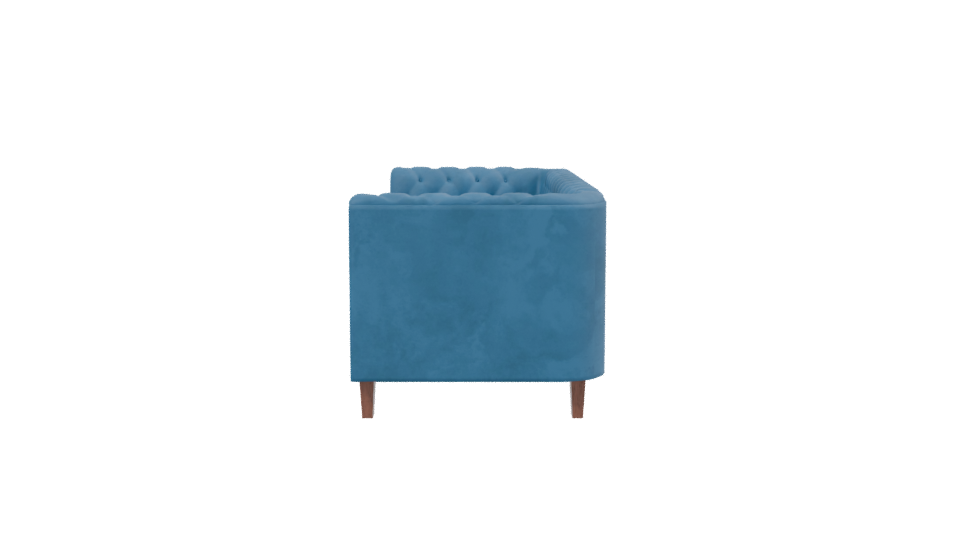 Stylish Blue Upholstered Sofa - Professional 3D Model Render 2