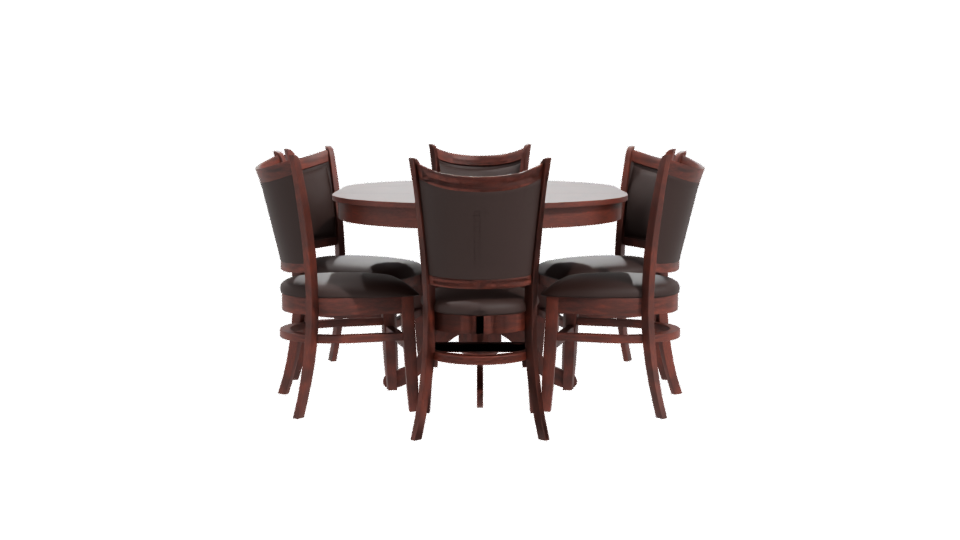 Elegant Circular Dining Table Set - Professional 3D Model Render 11