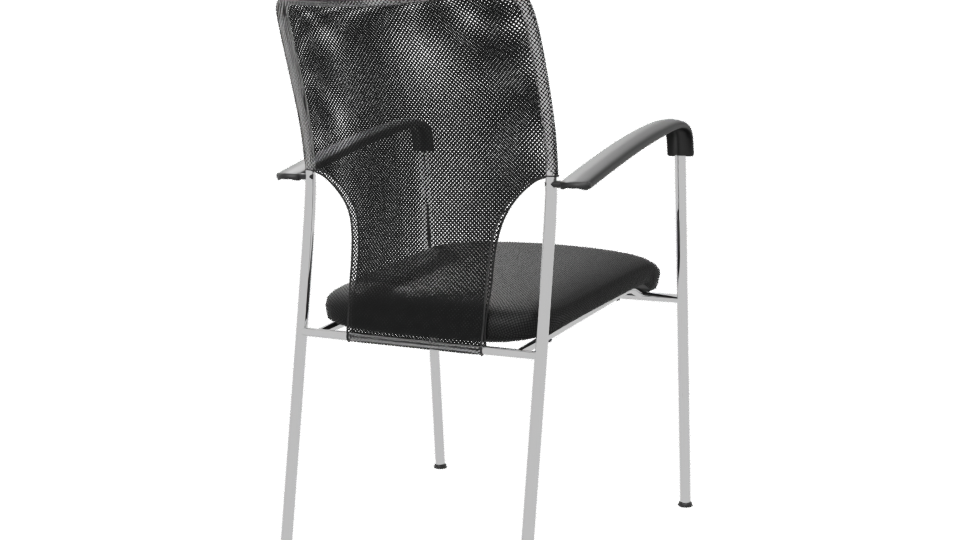 Stylish Black Office Chair Model - Professional 3D Model Render 6
