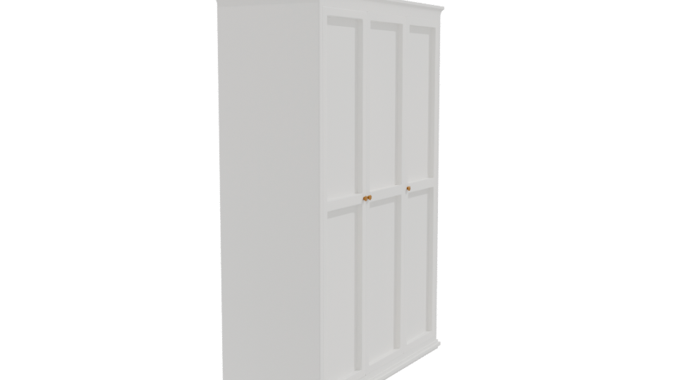Elegant White Wardrobe Model - Professional 3D Model Render 9