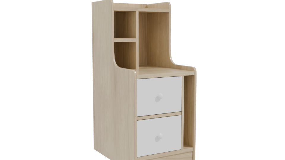 Stylish Wooden Desk Unit 3D - Professional 3D Model Render 10