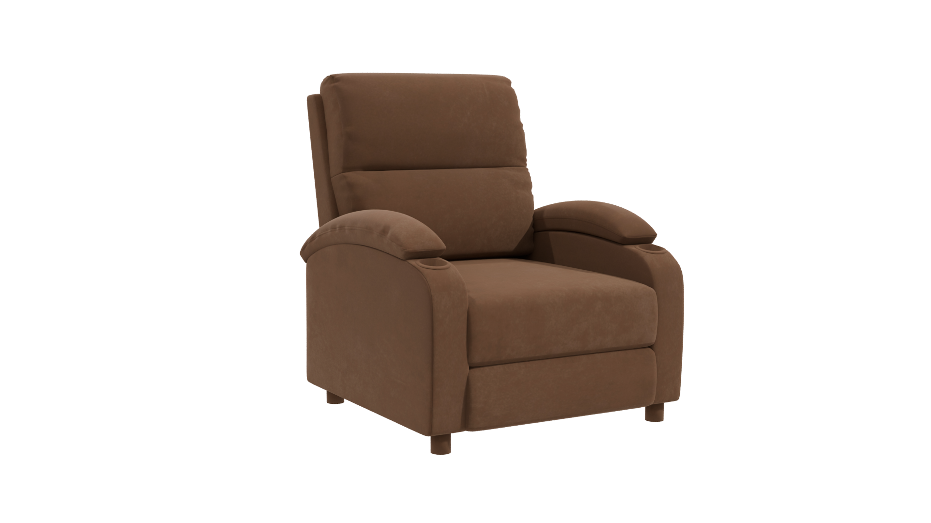 Stylish Brown Recliner Chair 3D - Professional 3D Model Render 10