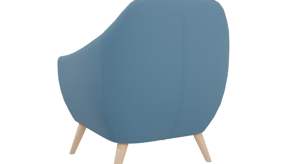 Stylish Blue Accent Chair 3D - Professional 3D Model Render 4