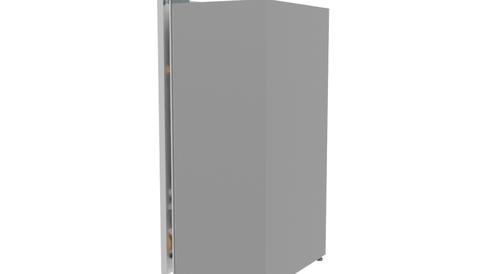 Sleek Modern Stainless Steel Refrigerator 3D Model - Professional 3D Model Render 3