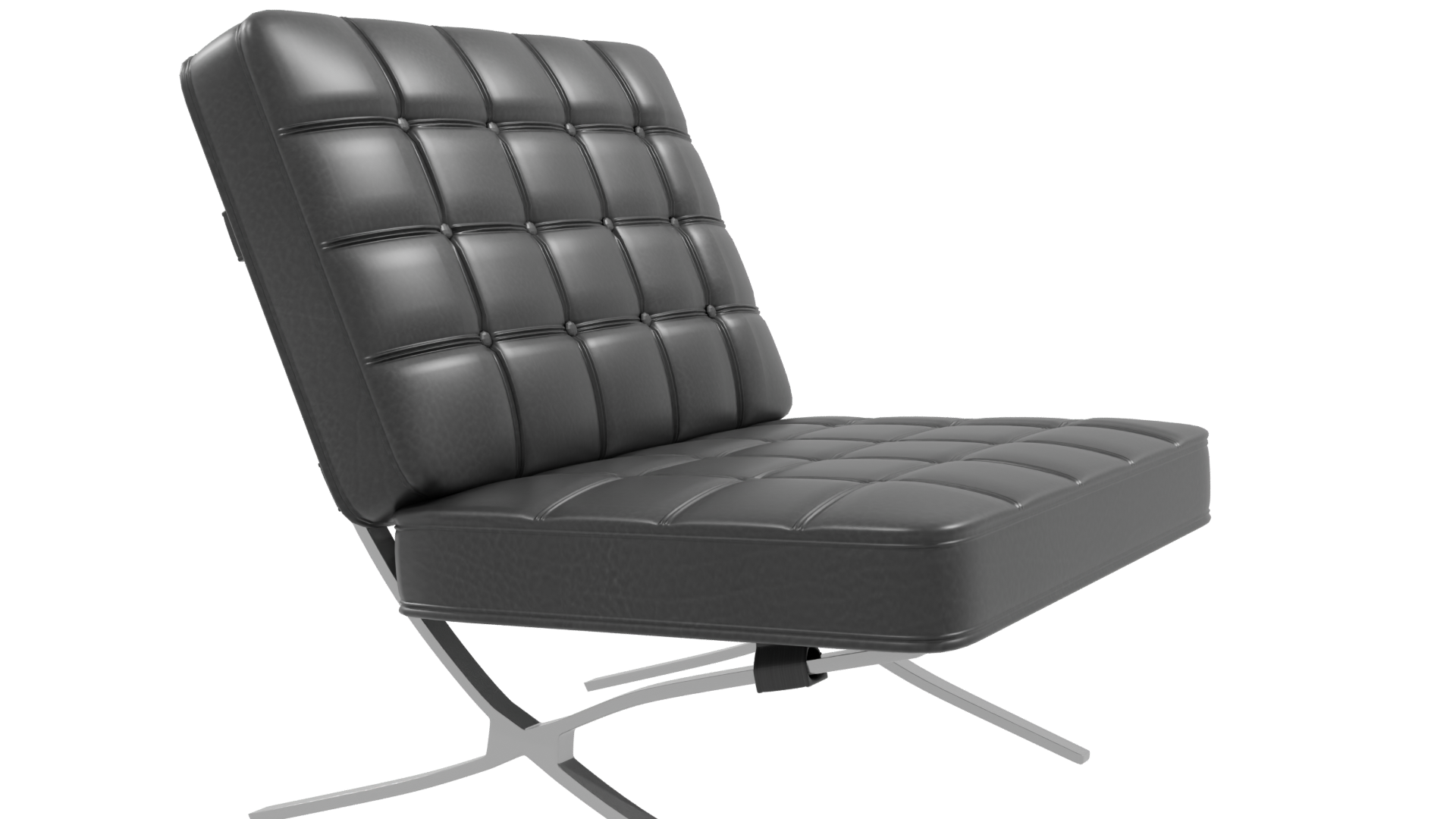 Stylish Black Minimalist Lounge Chair 3D Model - Professional 3D Model Render 9