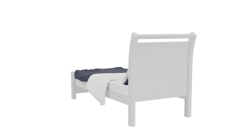Elegant Minimalist Twin Bed 3D Model - Professional 3D Model Render 4