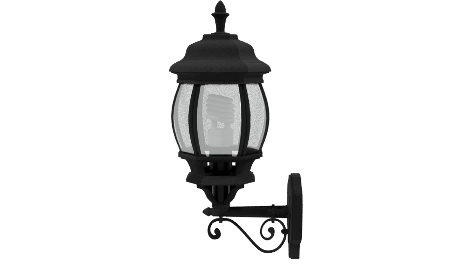 Black Wall Lantern 3D Model - Professional 3D Model Render 2