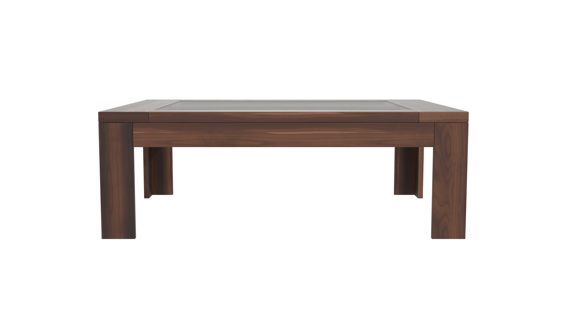 Elegant Glass Top Wooden Table - Professional 3D Model Render 11