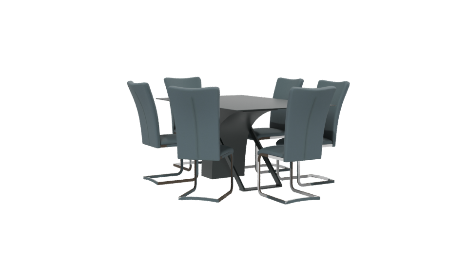Rectangular Dining Table Set 3D - Professional 3D Model Render 13