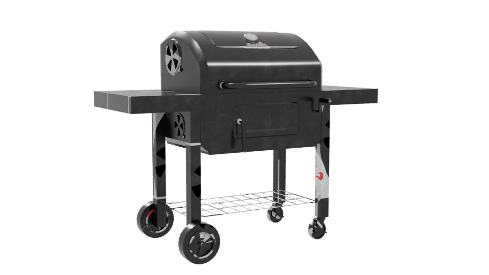Stylish Black Outdoor Grill 3D - Professional 3D Model Render 10