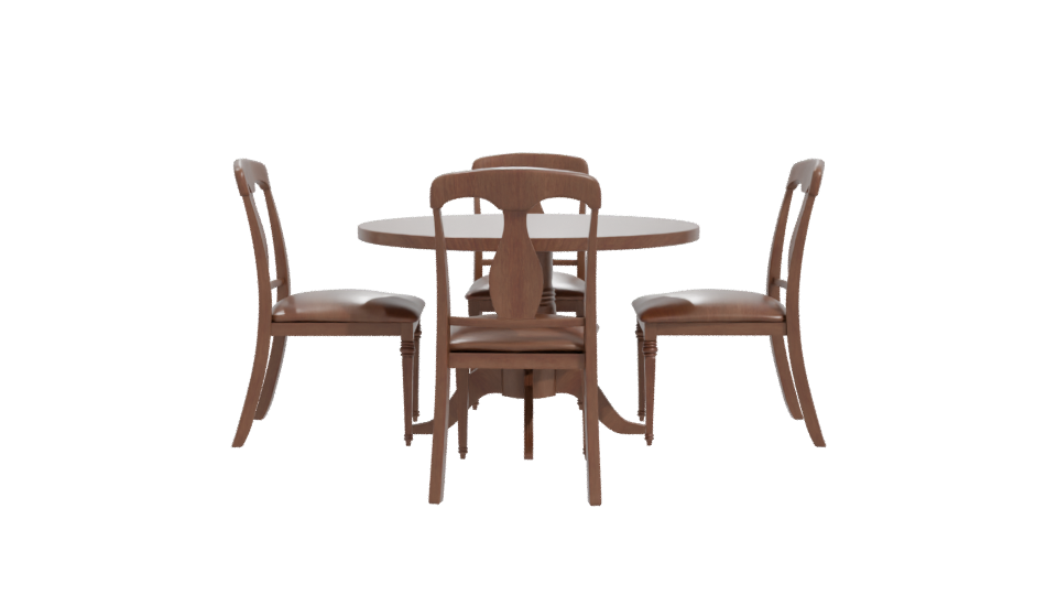 Elegant Wooden Dining Set 3D - Professional 3D Model Render 11