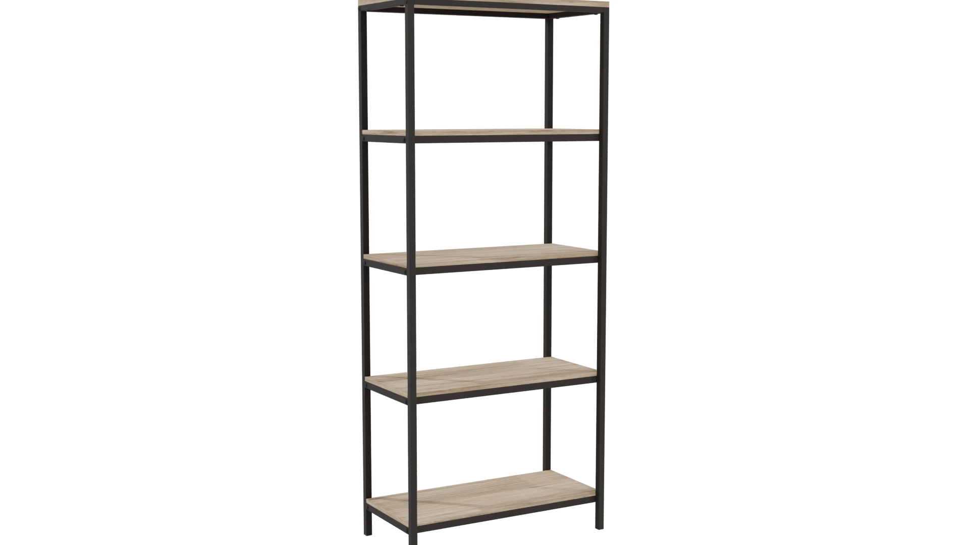 Contemporary Wooden Bookshelf 3D Model - Professional 3D Model Render 4