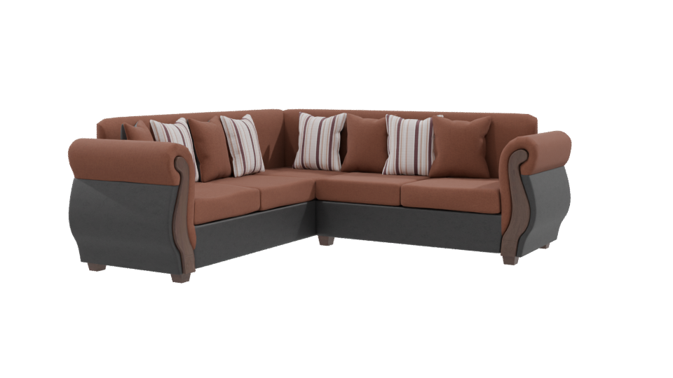 Stylish L-Shaped Sofa Model - Professional 3D Model Render 9
