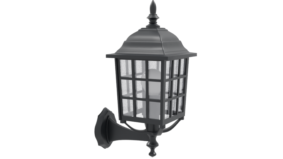 Black Wall Lantern 3D Model - Professional 3D Model Render 9
