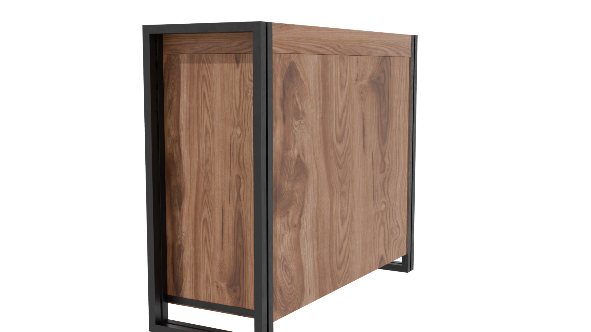 Stylish Wooden Storage Cabinet 3D - Professional 3D Model Render 3