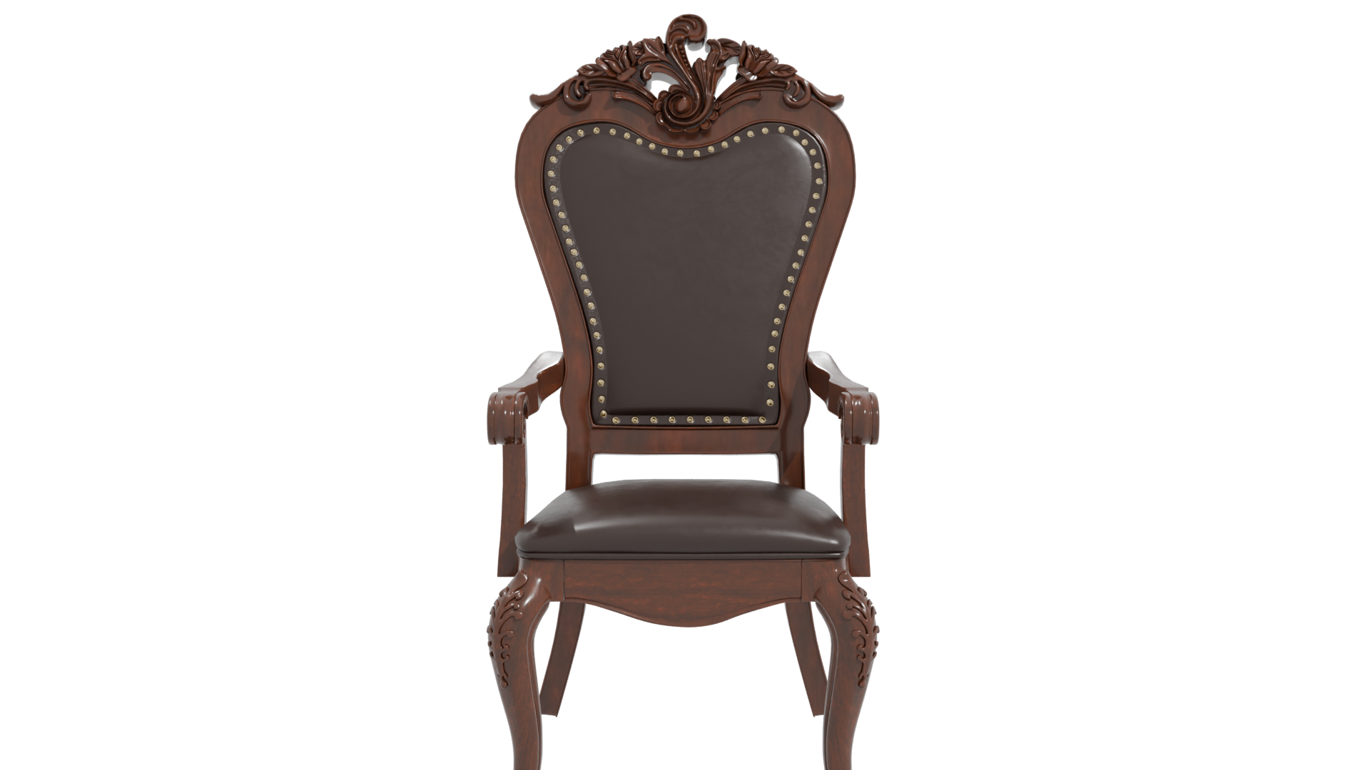 Vintage Ornate Wooden Chair 3D - Professional 3D Model Render 11