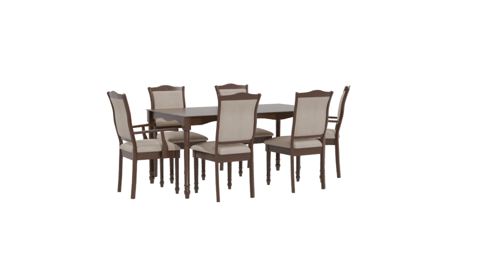 Lorca Dining Table Set 3D - Professional 3D Model Render 4