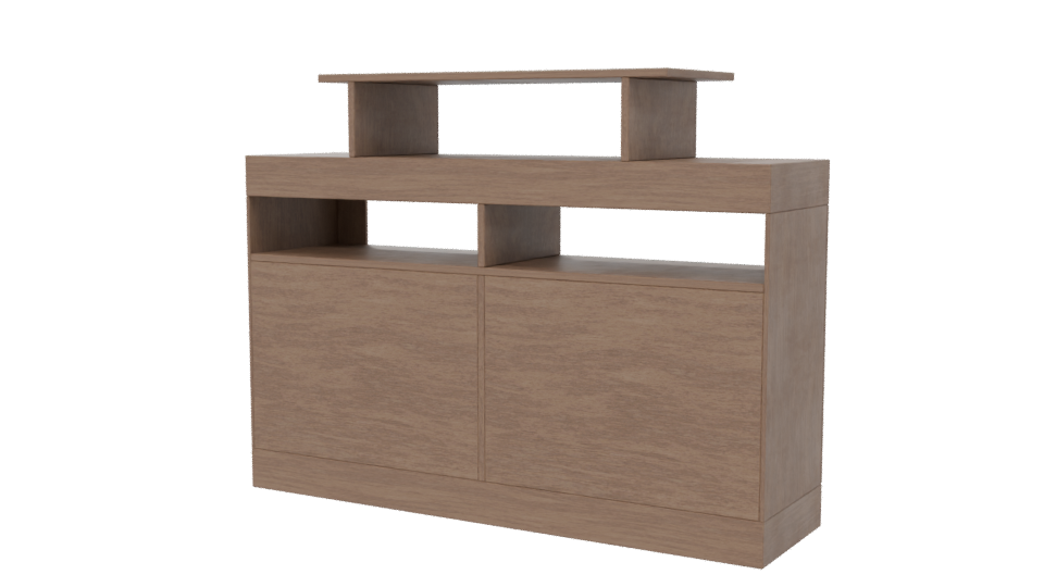 Contemporary Wooden Console Table 3D - Professional 3D Model Render 6