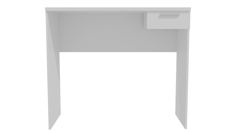Minimalist White Desk Model - Professional 3D Model Render 11