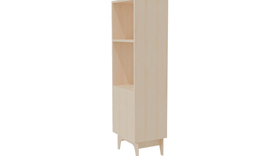 Minimalist Wooden Shelf Unit - Professional 3D Model Render 7