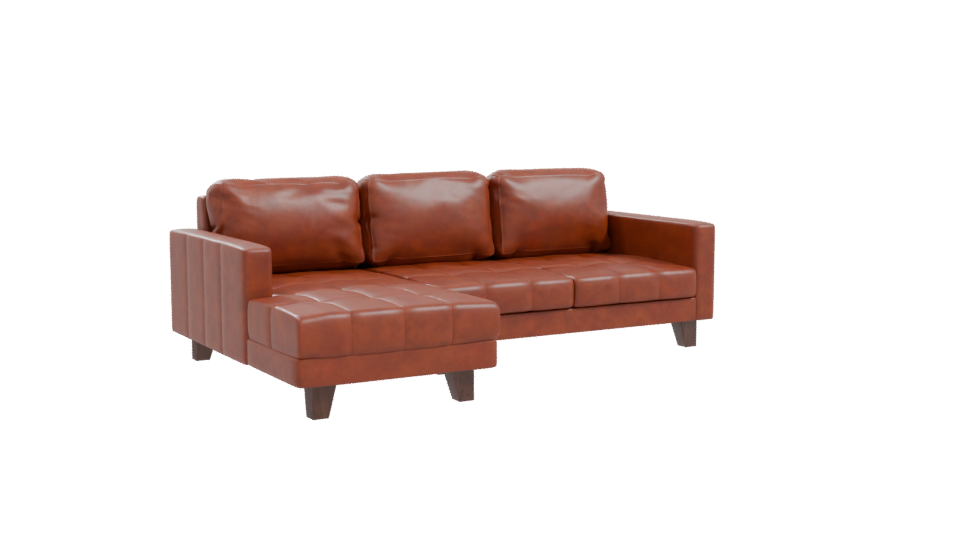 Stylish Modern Leather Sectional Sofa 3D Model - Professional 3D Model Render 10