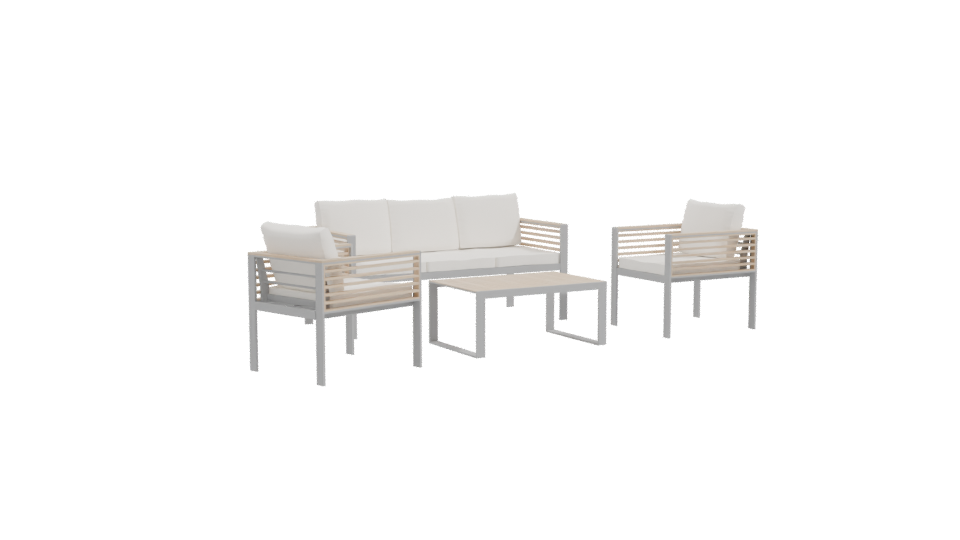 Elegant Outdoor Seating Set 3D - Professional 3D Model Render 10