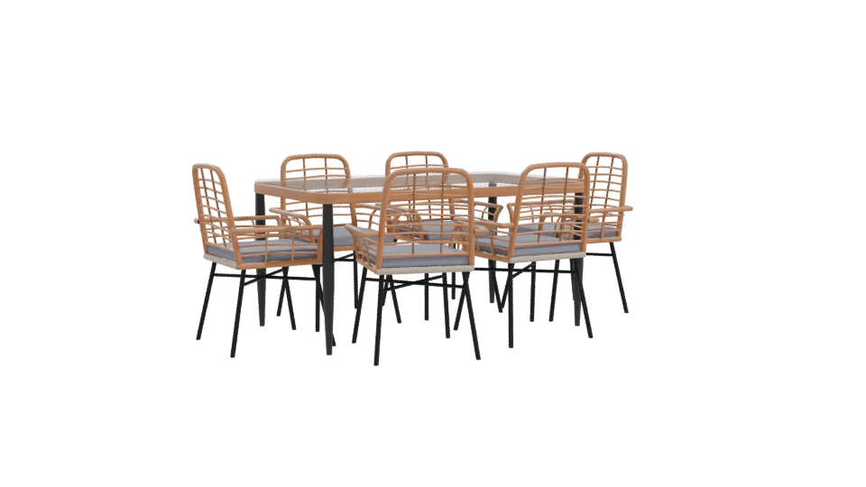Stylish Outdoor Dining Table and Chairs Set 3D Model - Professional 3D Model Render 10