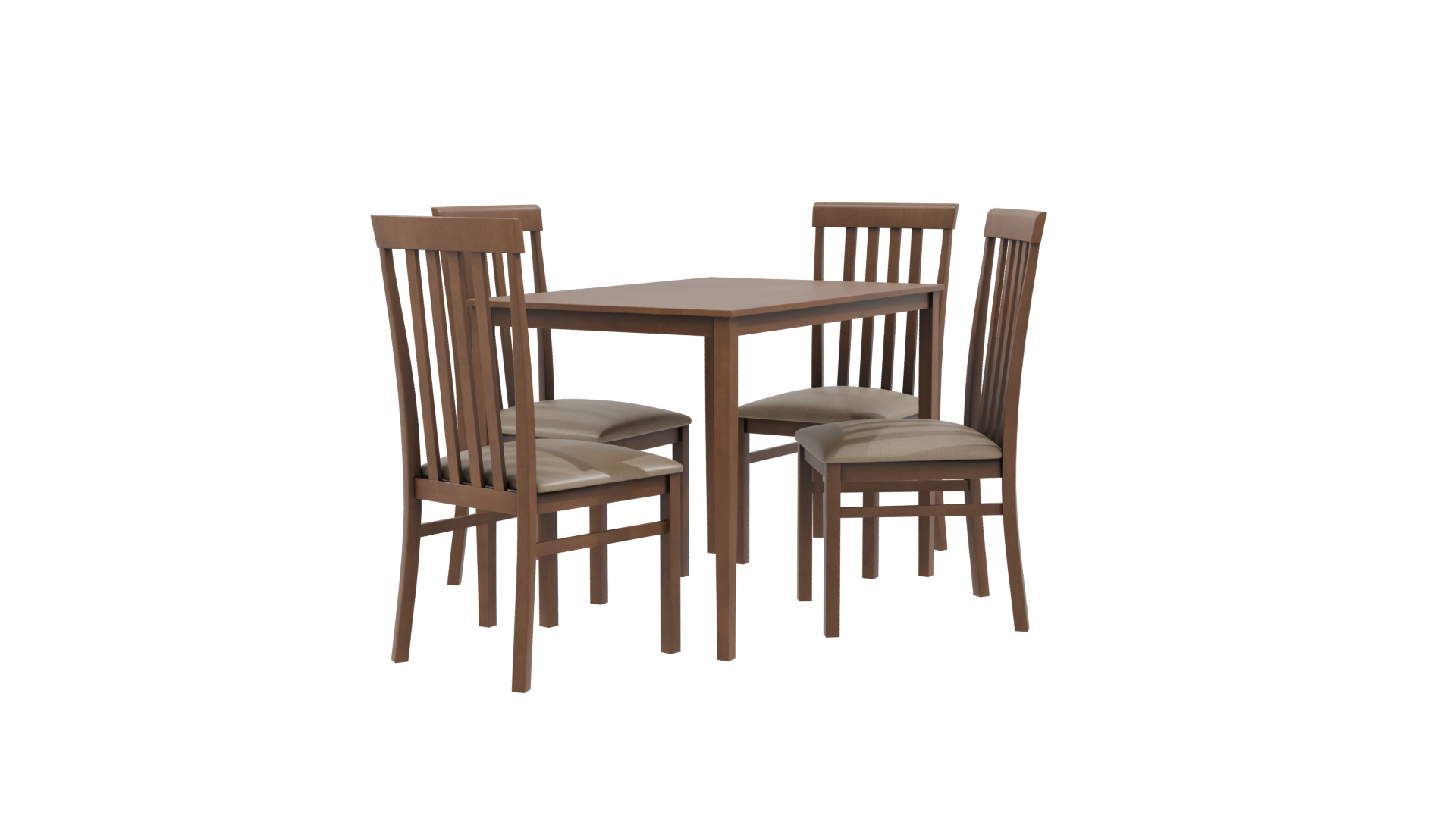 Stylish Wooden Dining Set 3D - Professional 3D Model Render 9