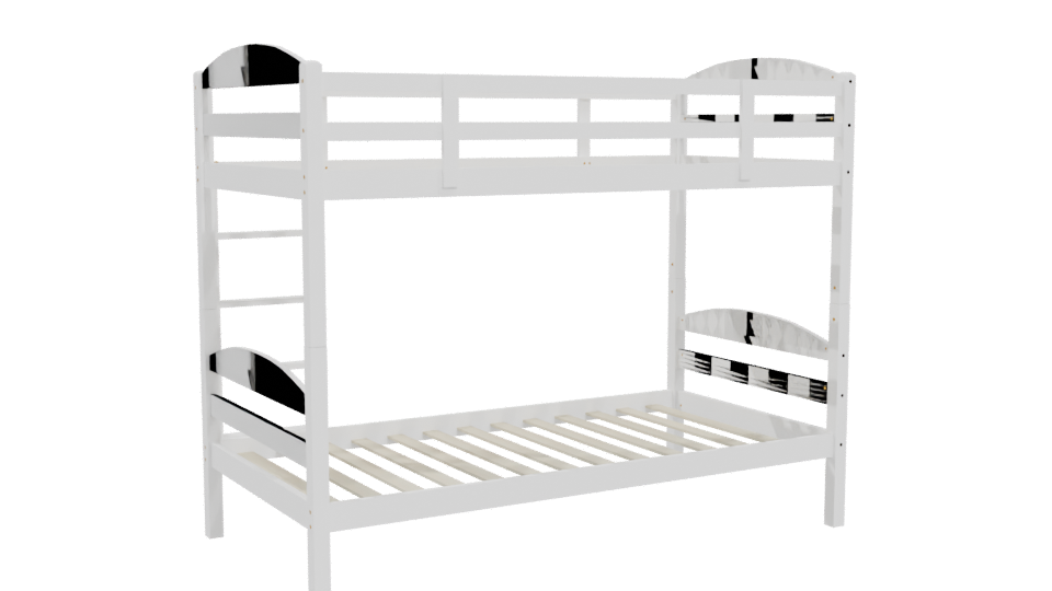 Stylish Two-Tiered Bunk Bed 3D - Professional 3D Model Render 4