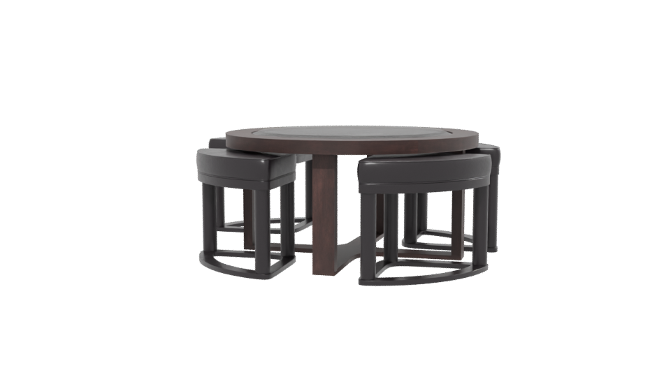 Stylish Round Dining Table Set - Professional 3D Model Render 13