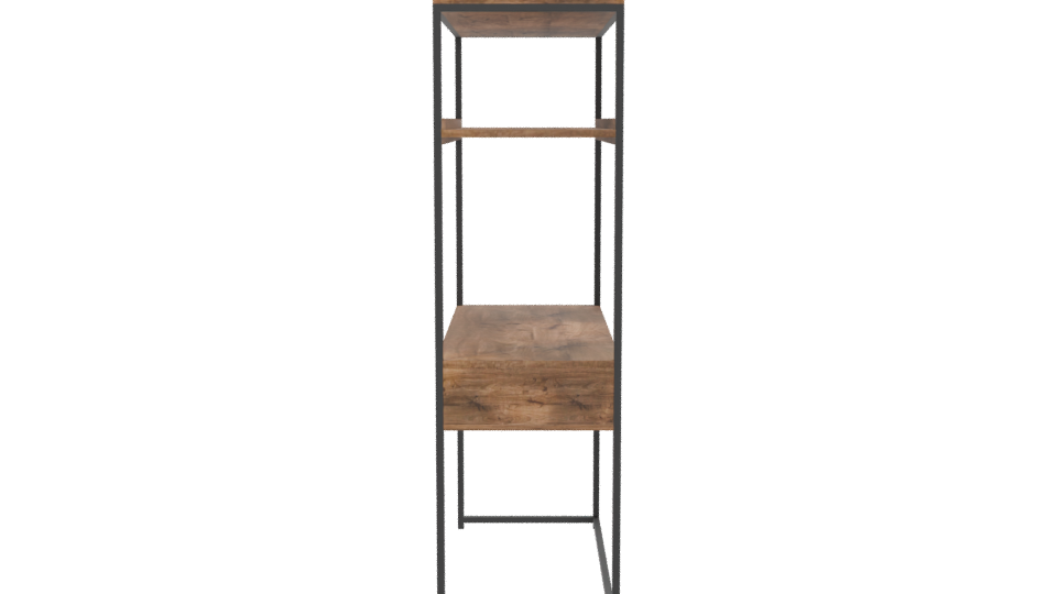 Rustic Wooden Shelf Unit 3D - Professional 3D Model Render 2